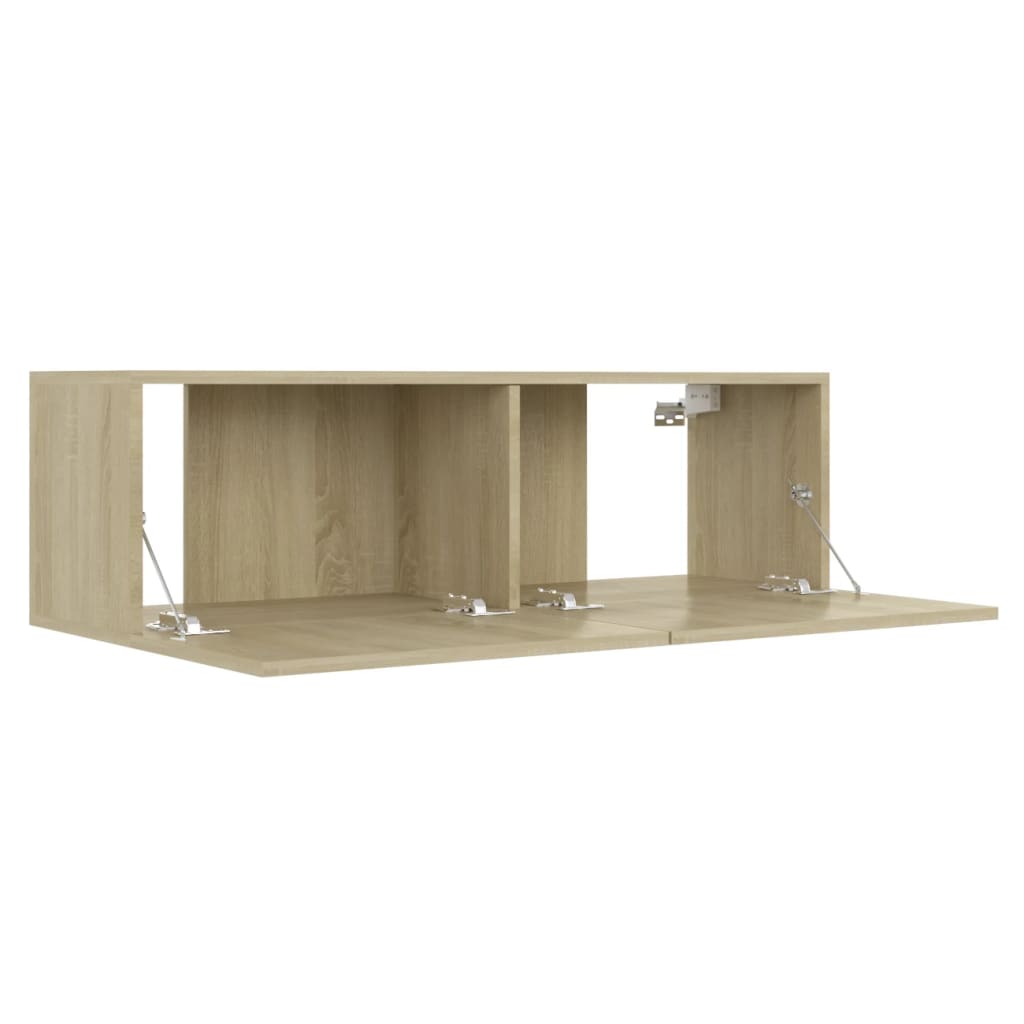 Tv-meubel 100x30x30 cm bewerkt hout sonoma eikenkleurig