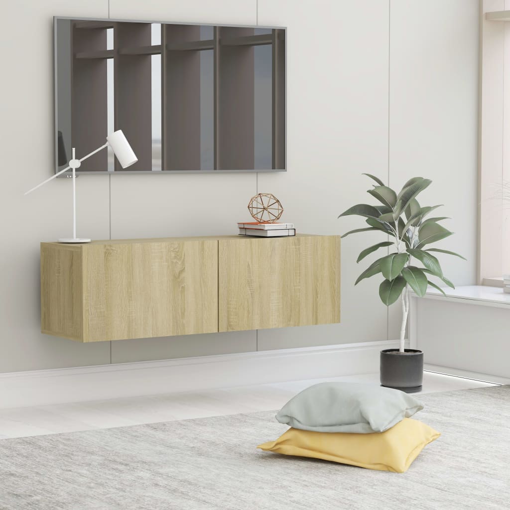 Tv-meubel 100x30x30 cm bewerkt hout sonoma eikenkleurig