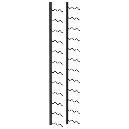 Wijnrek voor 24 flessen wandmontage ijzer zwart
