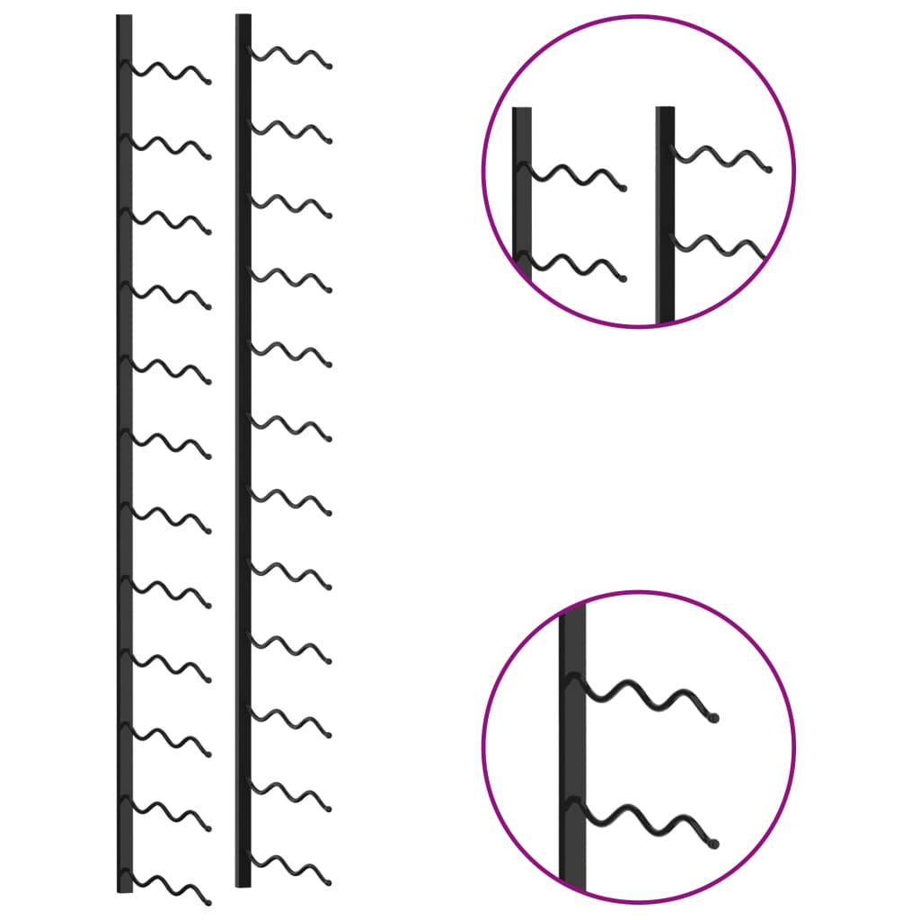 Wijnrek voor 24 flessen wandmontage ijzer zwart