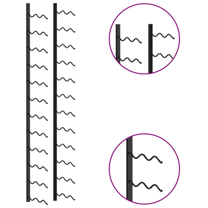 Wijnrek voor 24 flessen wandmontage ijzer zwart
