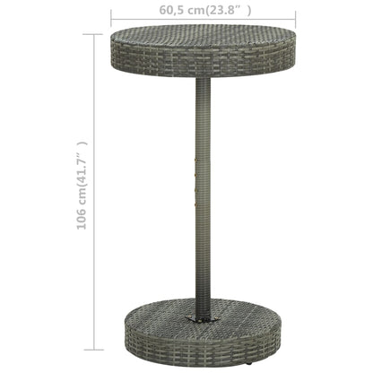 Tuintafel 60,5x106 cm poly rattan grijs