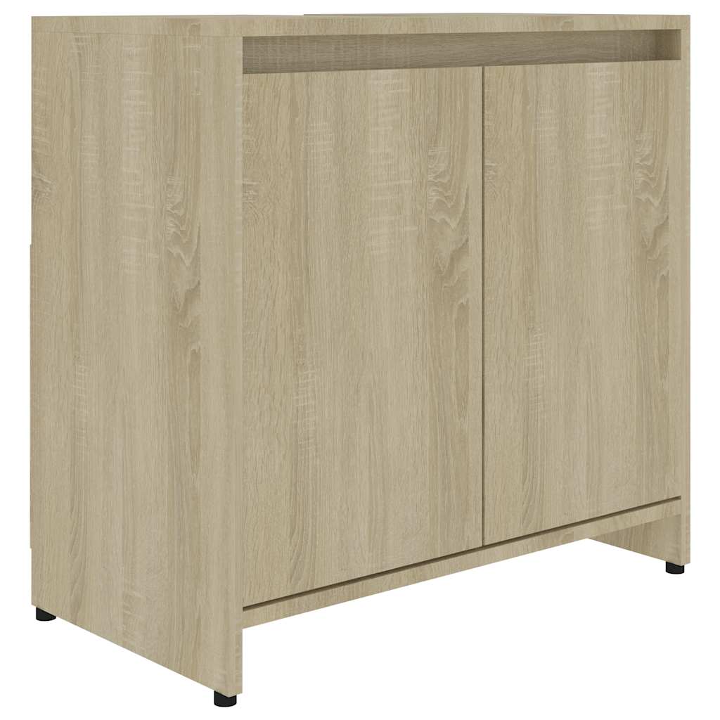 Badkamerkast 60x33x61 cm bewerkt hout sonoma eikenkleurig