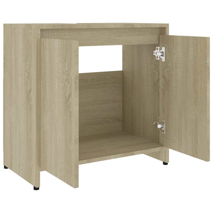 Badkamerkast 60x33x61 cm bewerkt hout sonoma eikenkleurig