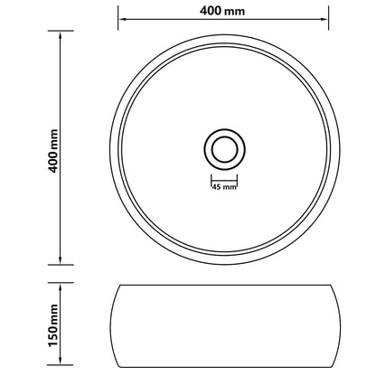 Wastafel rond 40x15 cm keramiek matwit