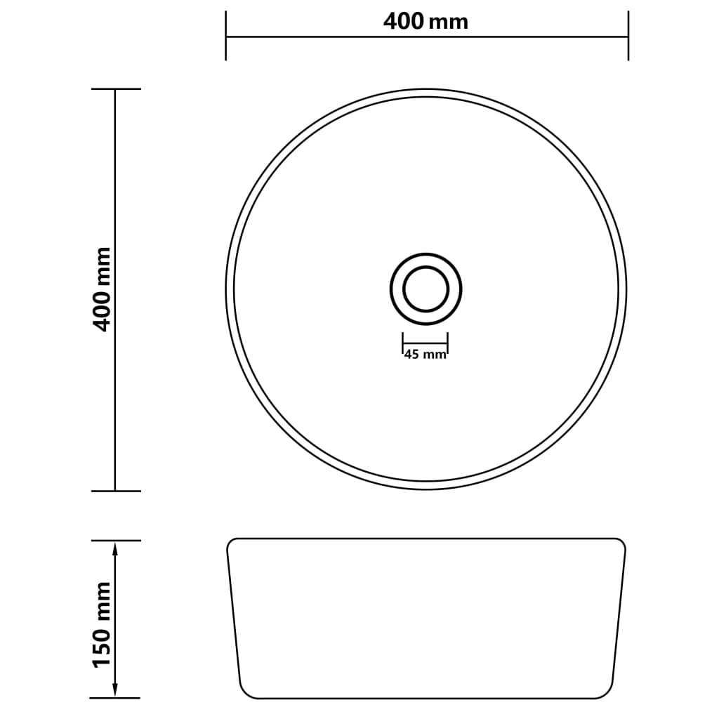 Wastafel rond 40x15 cm keramiek matroze