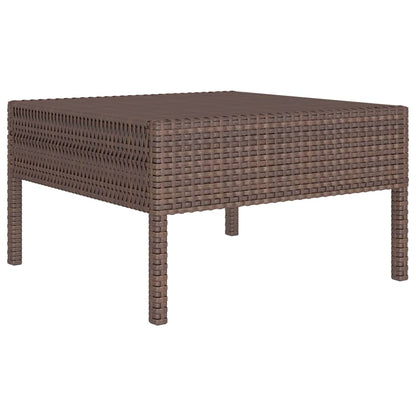 2-delige Loungeset met kussens poly rattan bruin