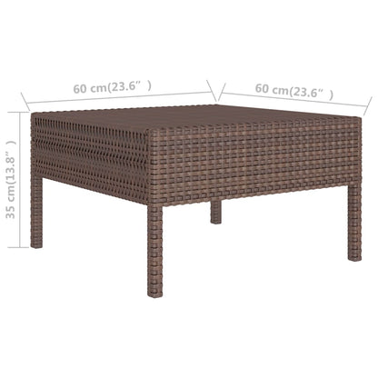 2-delige Loungeset met kussens poly rattan bruin