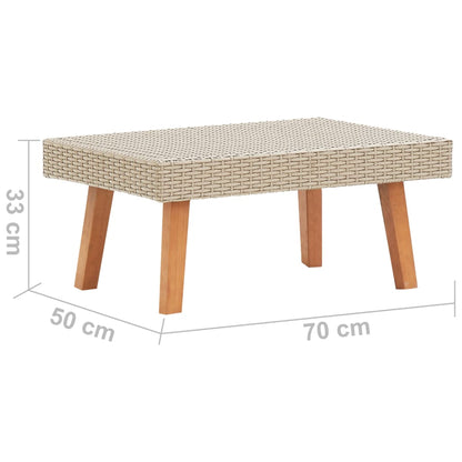 Tuintafel poly rattan beige