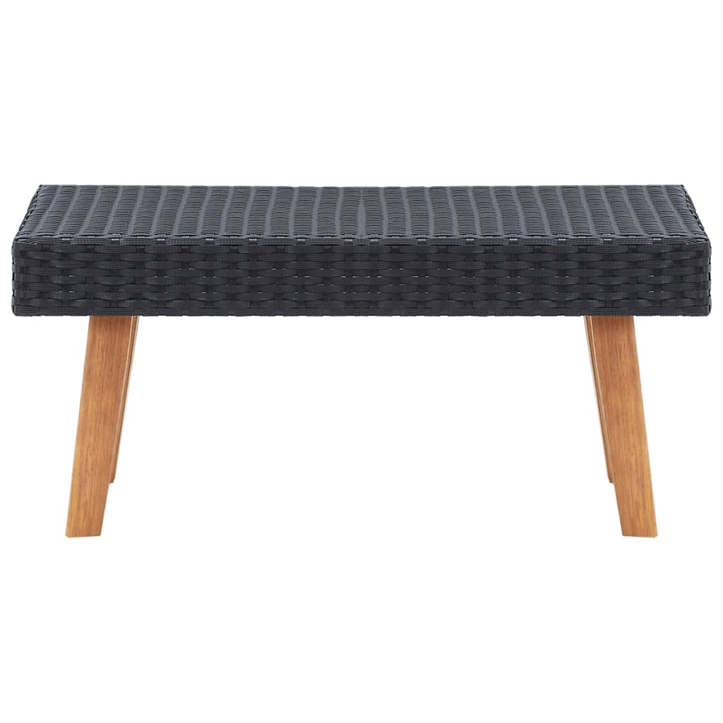 Tuintafel poly rattan zwart