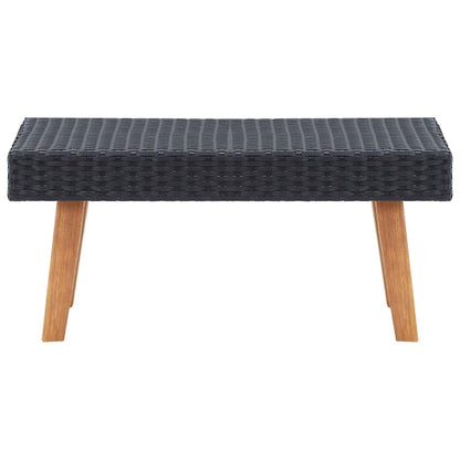 Tuintafel poly rattan zwart