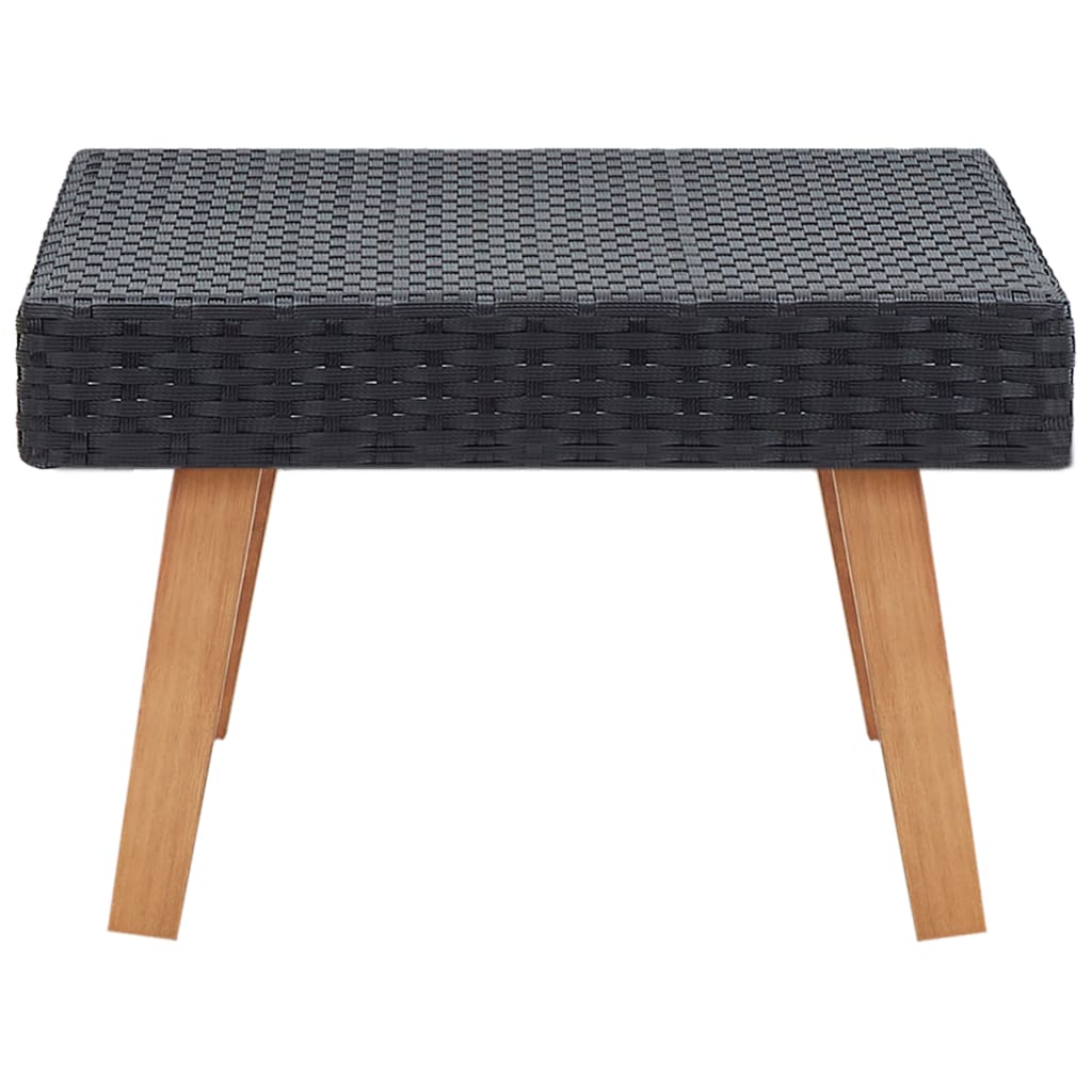 Tuintafel poly rattan zwart