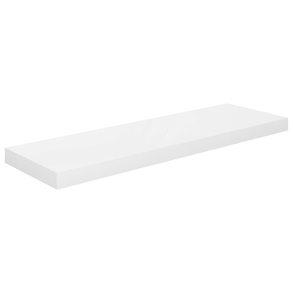 Wandschappen zwevend 2 st 80x23,5x3,8 cm MDF hoogglans wit