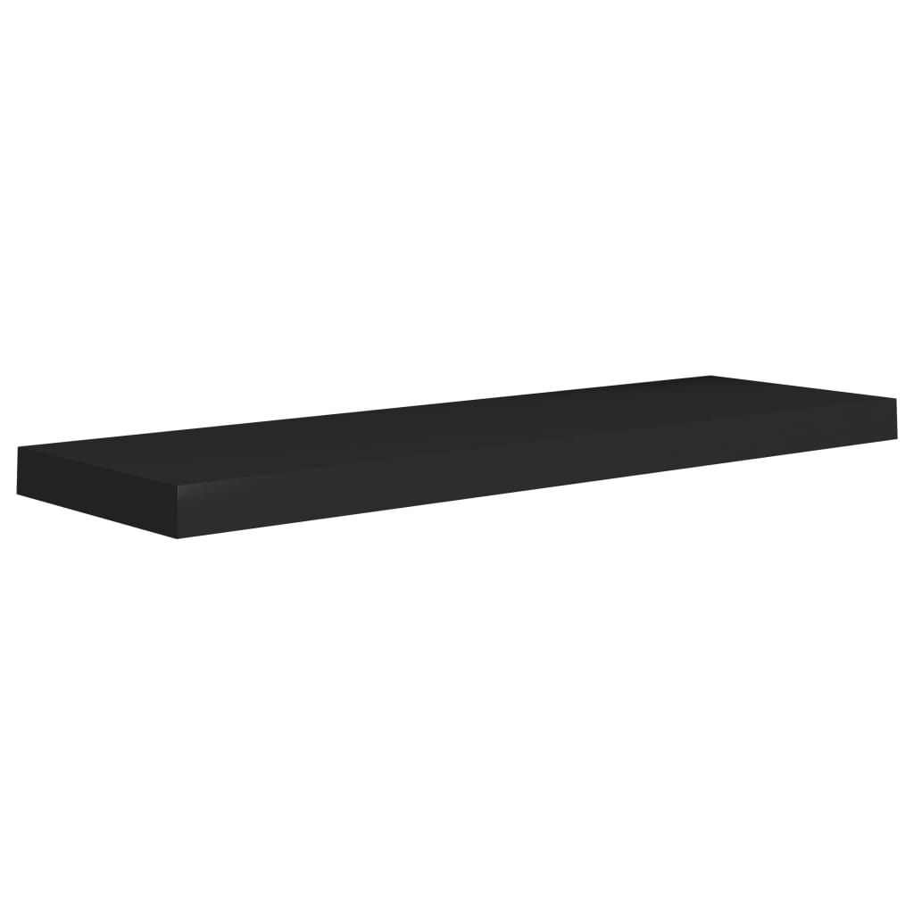 Wandschappen zwevend 2 st 80x23,5x3,8 cm MDF zwart