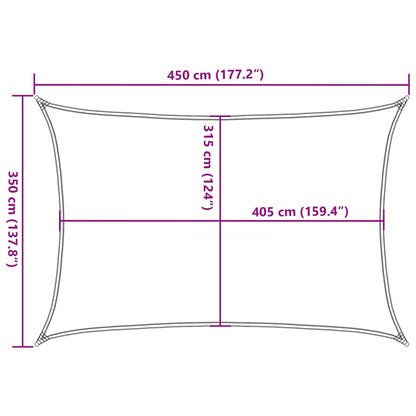 Zonnezeil 160 g/m² 3,5x4,5 m HDPE antracietkleurig