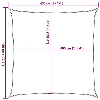 Zonnezeil 160 g/m² 4,5x4,5 m HDPE beige