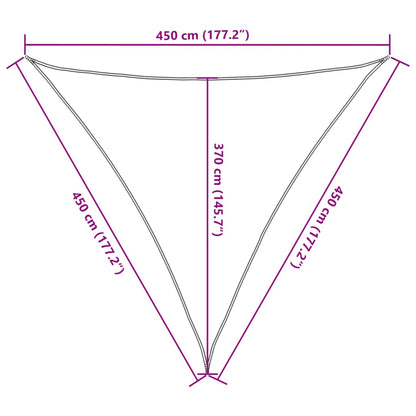 Zonnezeil 160 g/m² 4,5x4,5x4,5 m HDPE beige