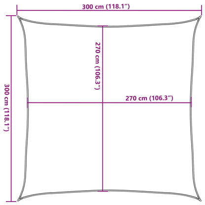 Zonnezeil 160 g/m² 3x3 m HDPE crèmekleurig