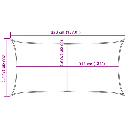 Zonnezeil 160 g/m² 2x3,5 m HDPE crèmekleurig