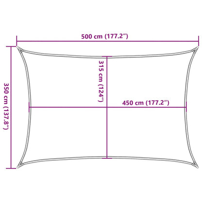 Zonnezeil 160 g/m² 3,5x5 m HDPE crèmekleurig