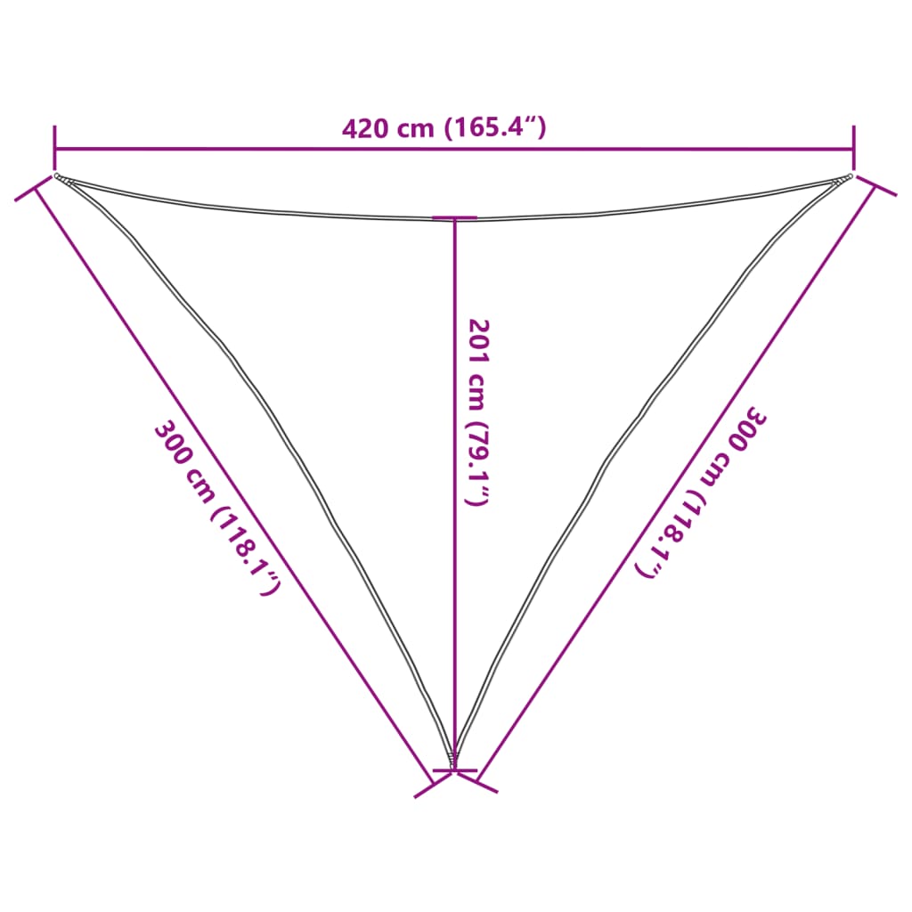 Zonnezeil 160 g/m² 3x3x4,2 m HDPE crèmekleurig