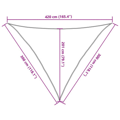 Zonnezeil 160 g/m² 3x3x4,2 m HDPE crèmekleurig