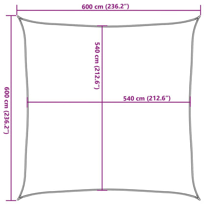 Zonnezeil 160 g/m² 6x6 m HDPE wit