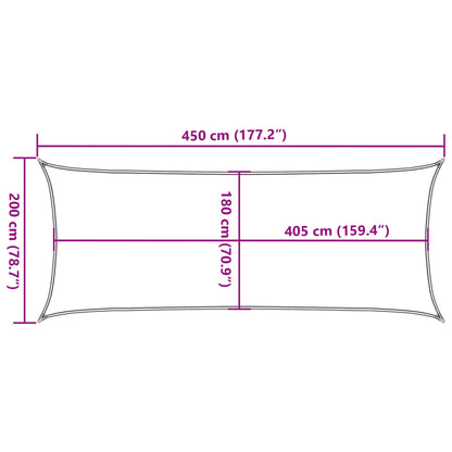 Zonnezeil 160 g/m² 2x4,5 m HDPE wit