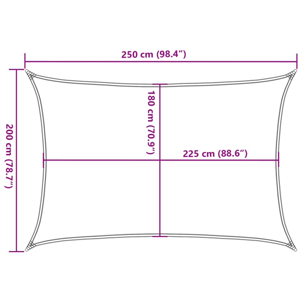 Zonnezeil 160 g/m² 2x2,5 m HDPE terracottakleurig