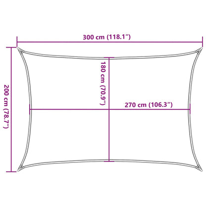 Zonnezeil 160 g/m² 2x3 m HDPE terracottakleurig