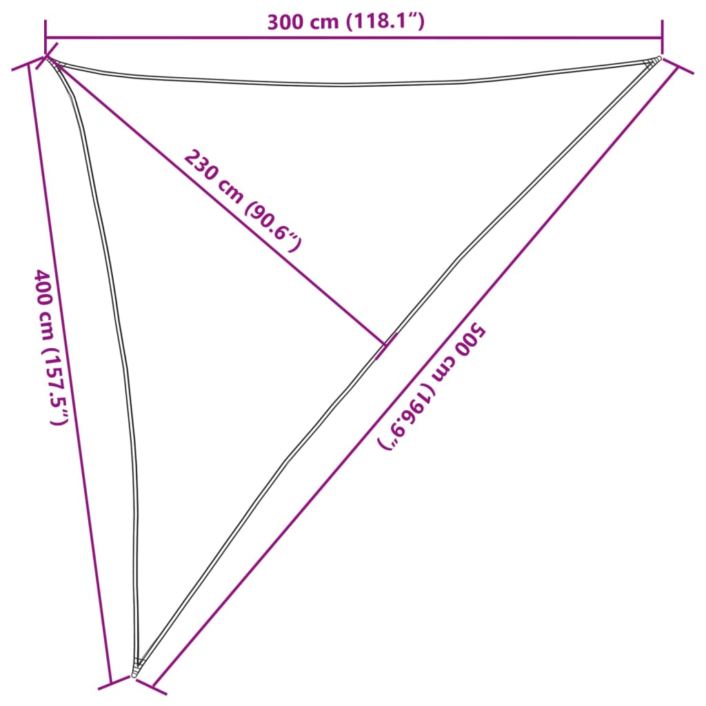 Zonnezeil 160 g/m² 3x4x5 m HDPE taupe