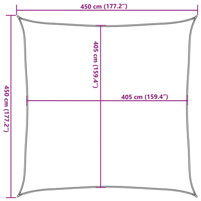 Zonnezeil 160 g/m² 4,5x4,5 m HDPE donkergroen