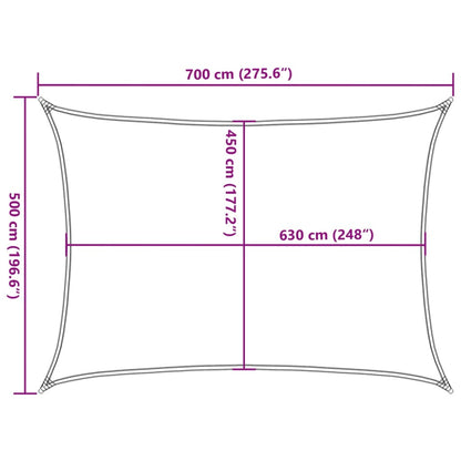 Zonnezeil 160 g/m² 5x7 m HDPE donkergroen