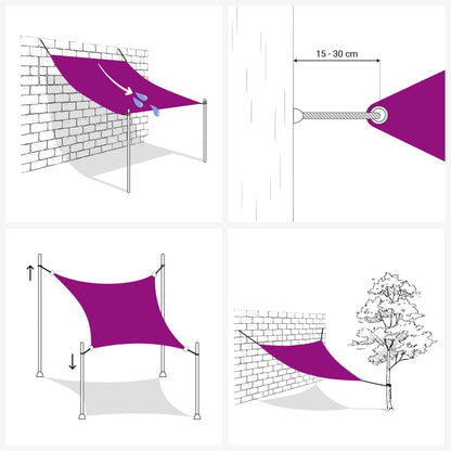 Zonnezeil 160 g/m² 3x4x5 m HDPE donkergroen