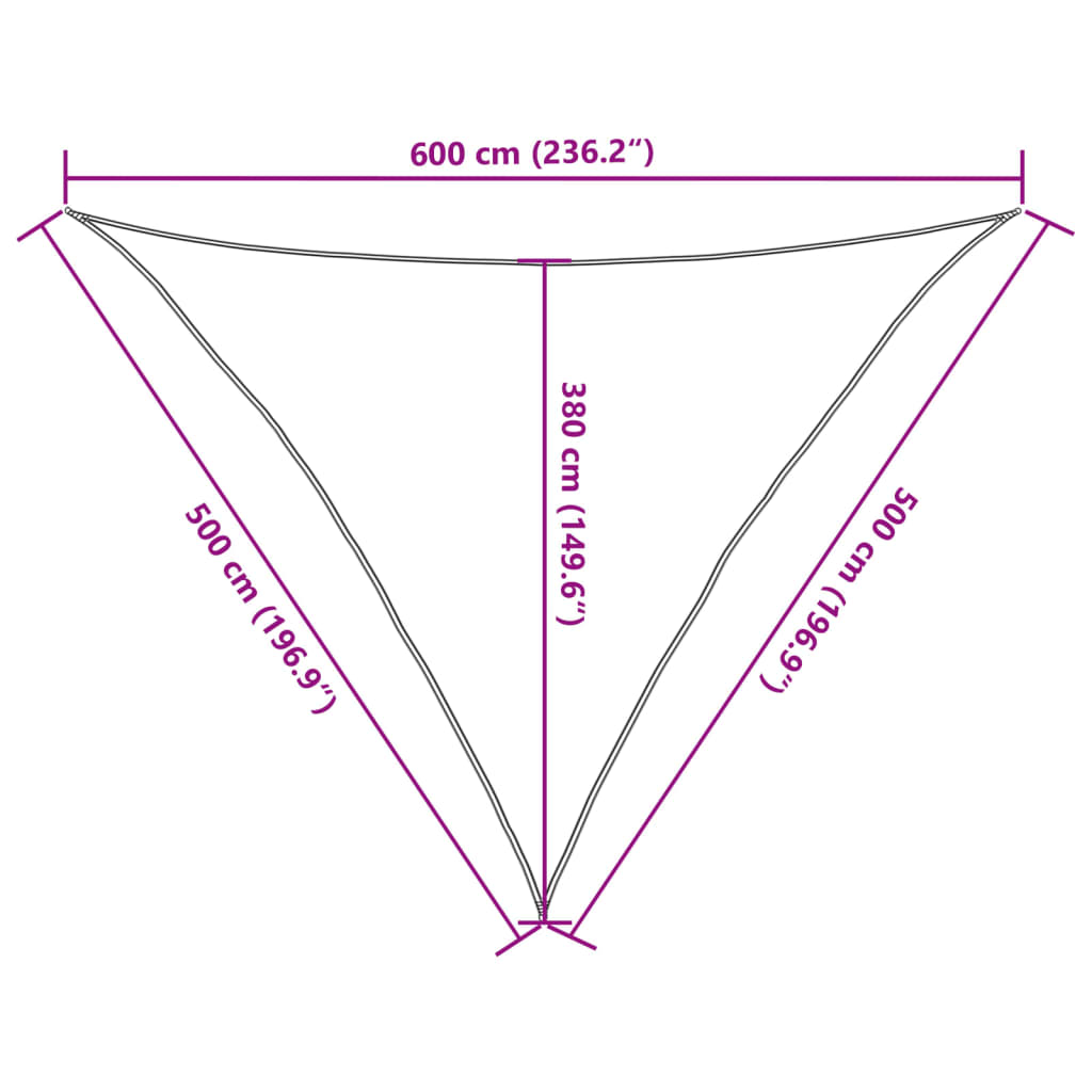 Zonnezeil 160 g/m² 5x5x6 m HDPE donkergroen