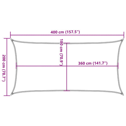 Zonnezeil 160 g/m² 2x4 m HDPE blauw