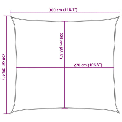 Zonnezeil 160 g/m² 2,5x3 m HDPE blauw