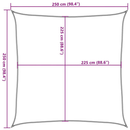 Zonnezeil 160 g/m² 2,5x2,5 m HDPE geel