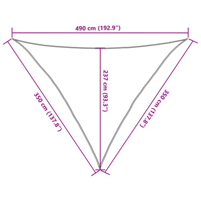 Zonnezeil 160 g/m² 3,5x3,5x4,9 m HDPE rood