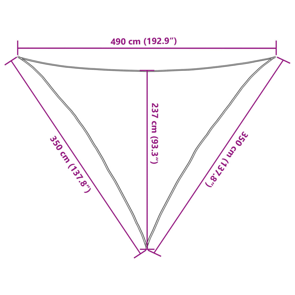 Zonnezeil 160 g/m² 3,5x3,5x4,9 m HDPE bruin