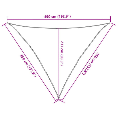 Zonnezeil 160 g/m² 3,5x3,5x4,9 m HDPE bruin