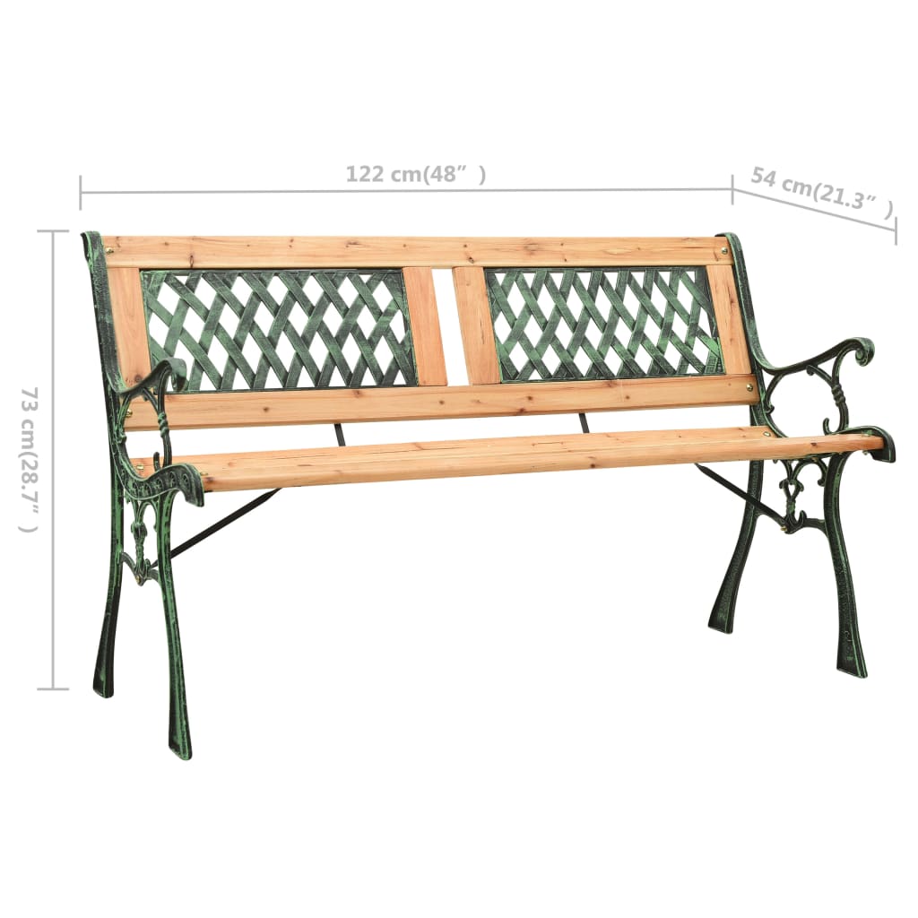 Tuinbank 122 cm gietijzer en massief vurenhout