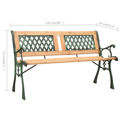 Tuinbank 122 cm gietijzer en massief vurenhout