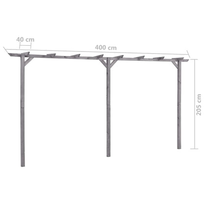 Pergola 400x40x205 cm geïmpregneerd grenenhout grijs