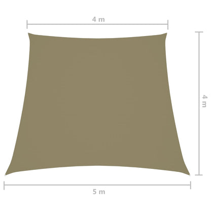 Zonnescherm trapezium 4/5x4 m oxford stof beige