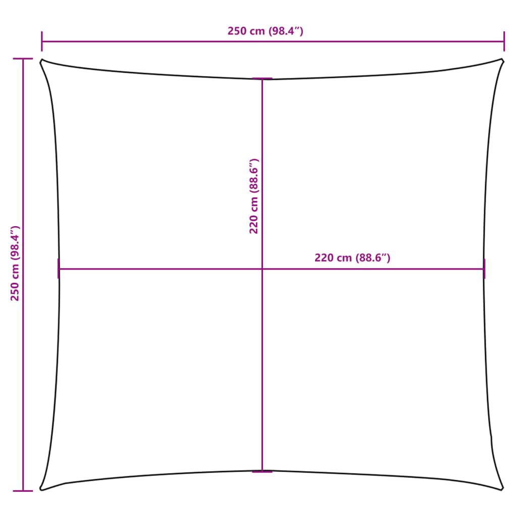 Zonnescherm vierkant 2,5x2,5 m oxford stof wit