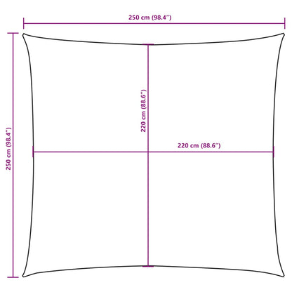 Zonnescherm vierkant 2,5x2,5 m oxford stof terraccota