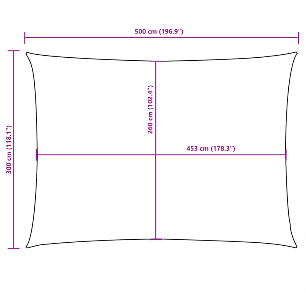 Zonnescherm rechthoekig 3x5 m oxford stof terracottakleurig