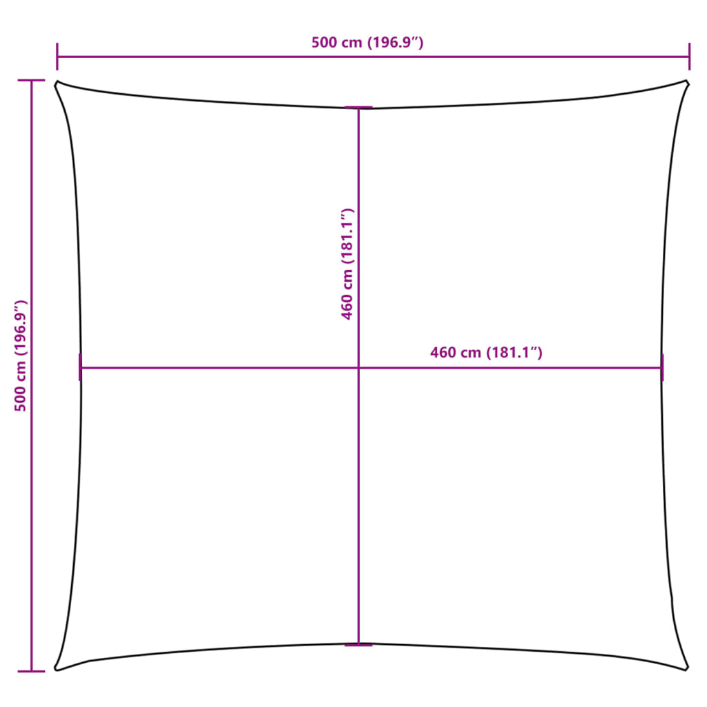 Zonnescherm vierkant 5x5 m oxford stof donkergroen