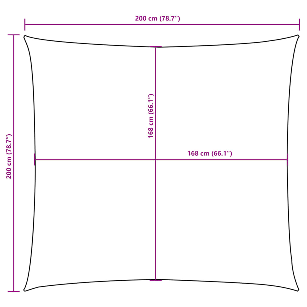 Zonnescherm vierkant 2x2 m oxford stof zwart